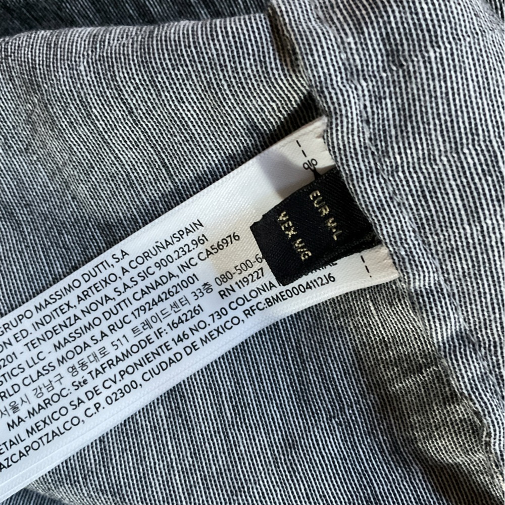 Massimo dutti grey linen blend top M/L - Picture 7 of 8